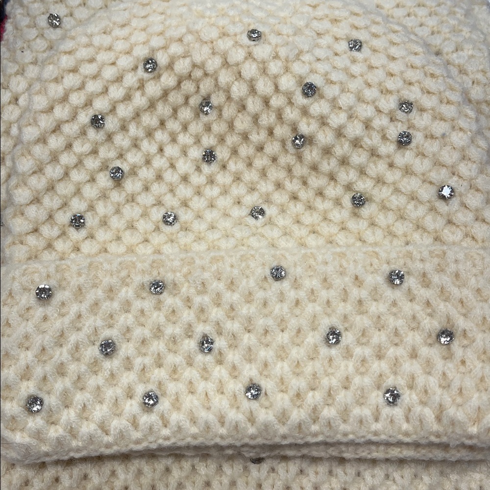 Anthropologie Maeve Waffle Rhinestone Scarf Set New without tags - Picture 6 of 9
